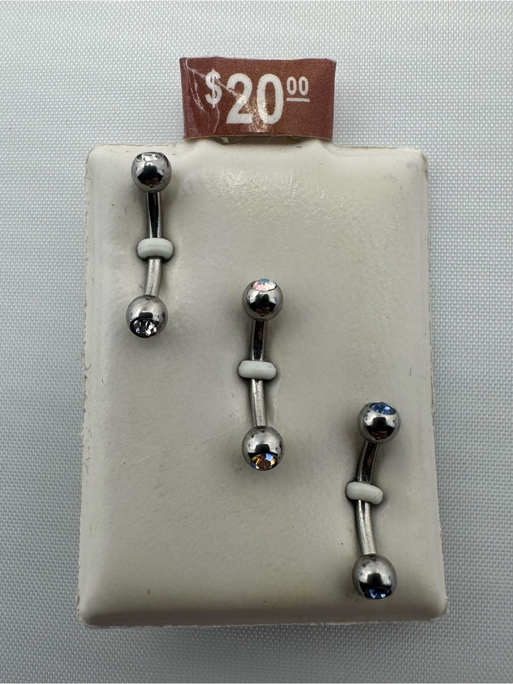New 16G Eyebrow Barbell Set – Iridescent Trio (Set of 3)